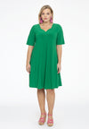 Dress A-line double v-neck DOLCE - green - #2