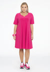 Dress A-line double v-neck DOLCE - pink