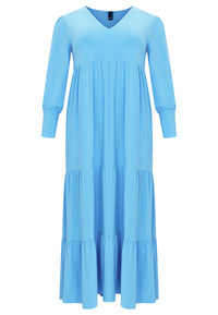 Dress frilled long DOLCE - light blue - #3