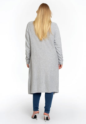 Cardigan drape neck cashmere - light grey - #3