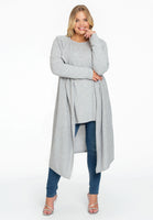 Cardigan drape neck cashmere - light grey - #2