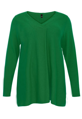 Pullover V-neck - green  - #1