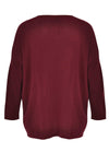 Pullover wide V-neck - red - #3