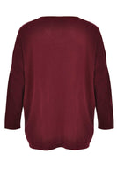 Pullover wide V-neck - red  - #3