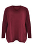 Pullover wide V-neck - red  - #4