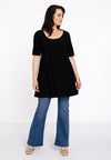 Tunic wide bottom deep neck DOLCE - black 