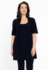 Tunic wide bottom deep neck DOLCE - blue