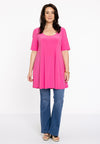 Tunic wide bottom deep neck DOLCE - pink