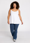 Singlet spaghetti A-line VISCOSE - white