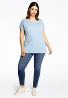 T-shirt cap sleeves COTTON - light blue - #2