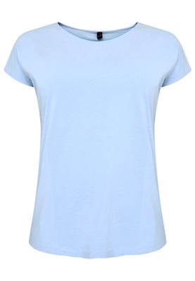 T-shirt cap sleeves COTTON - light blue - #4