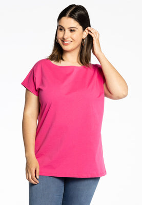 T-shirt cap sleeves COTTON - pink - #1