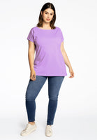 T-shirt cap sleeves COTTON - light purple - #2