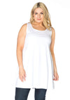 Singlet wide bottom COTTON - white