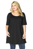 Tunic wide bottom COTTON - black  - #1