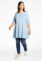 Tunic wide bottom COTTON - light blue - #2