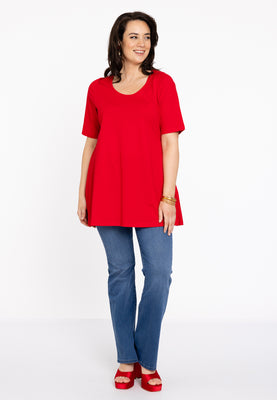 Tunic flare COTTON - red  - #2