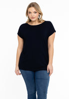 T-shirt cap sleeves wide VISCOSE - blue - #1