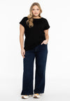 T-shirt cap sleeves wide VISCOSE - black