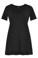 T-shirt long VISCOSE - black - #1