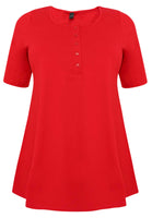 Tunic flare fit COTTON - red - #4