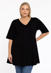 Tunic Swing short sleeve COTTON - black 