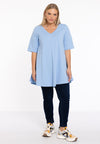 Tunic Swing short sleeve COTTON - light blue