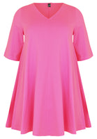 Tunic Swing short sleeve COTTON - pink - #4