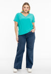 T-shirt v-neck DOLCE - turquoise