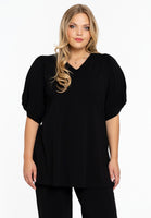 Tunic flare puff sleeve COTTON - black - #1