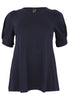 Tunic flare puff sleeve COTTON - blue - #4