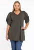 Tunic flare puff sleeve COTTON - light green