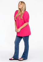 Tunic flare puff sleeve COTTON - pink - #2