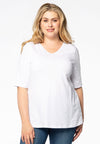 T-shirt v-neck relax fit COTTON - white 