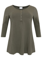 Tunic flare fit buttons COTTON - green  - #4