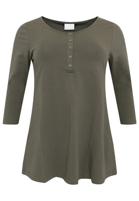 Tunic flare fit buttons COTTON - green  - #4