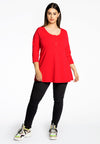 Tunic flare fit buttons COTTON - red