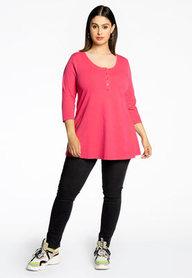 Tunic flare fit buttons COTTON - pink - #2