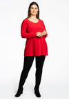 Tunic longsleeve wide bottom COTTON - red 