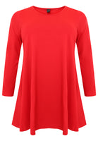 Tunic longsleeve wide bottom COTTON - red - #4