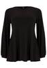 Tunic wide bottom V-neck Dolce - black  - #4