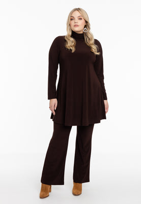 Tunic with col wide bottom - brown - #4