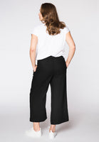 Cropped trousers waist cord LINEN - black - #3