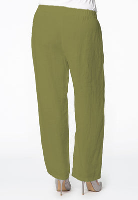 Trousers waist cord LINEN - green  - #2