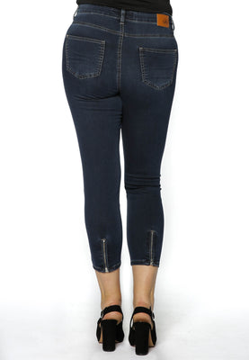 Jeans 7/8 leg zipper - dark indigo - #3