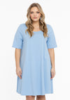 Dress A-line COTTON - light blue