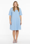 Dress A-line COTTON - light blue