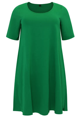 Dress A-line COTTON - green  - #3