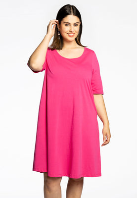 Dress A-line COTTON - pink - #1