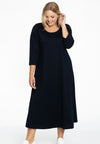 Long A-line dress COTTON - blue